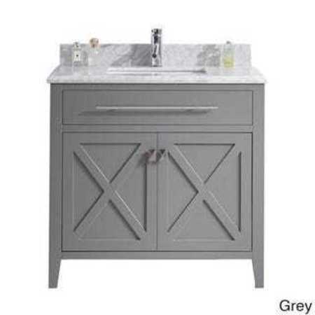 LAVIVA Wimbledon, 36, Grey Cabinet & White Carrera Counter 313YG319-36G-WC